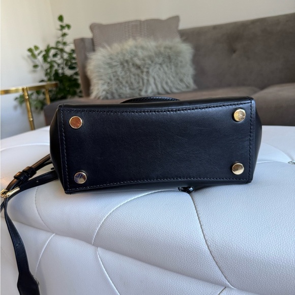 Michael Kors Black Leather Benning Handbag Crossbody Adjustable Straps Handles - Picture 8 of 15